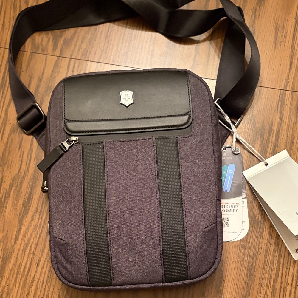 Gray and Black and Crossbody Bag